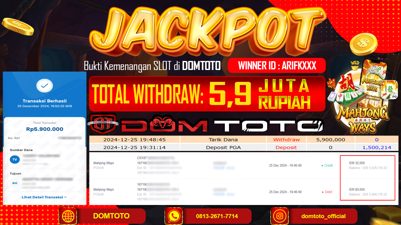 JACKPOT SLOT MAHJONG WAYS 25 DESEMBER 2024